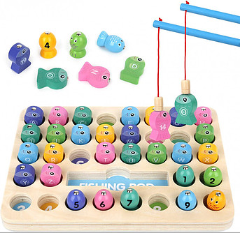  Kidzlane Magnetic Fishing Game for Kids and Toddlers, Easy  Play Wooden Fishing Toy for Toddlers & Kids