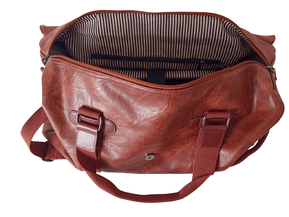 alt = " leather travelling bag for men"